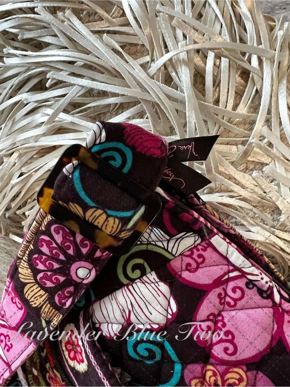 Vintage VERA BRADLEY Mod Floral Pink 2007 Hipster Paisley Brown USA Crossbody